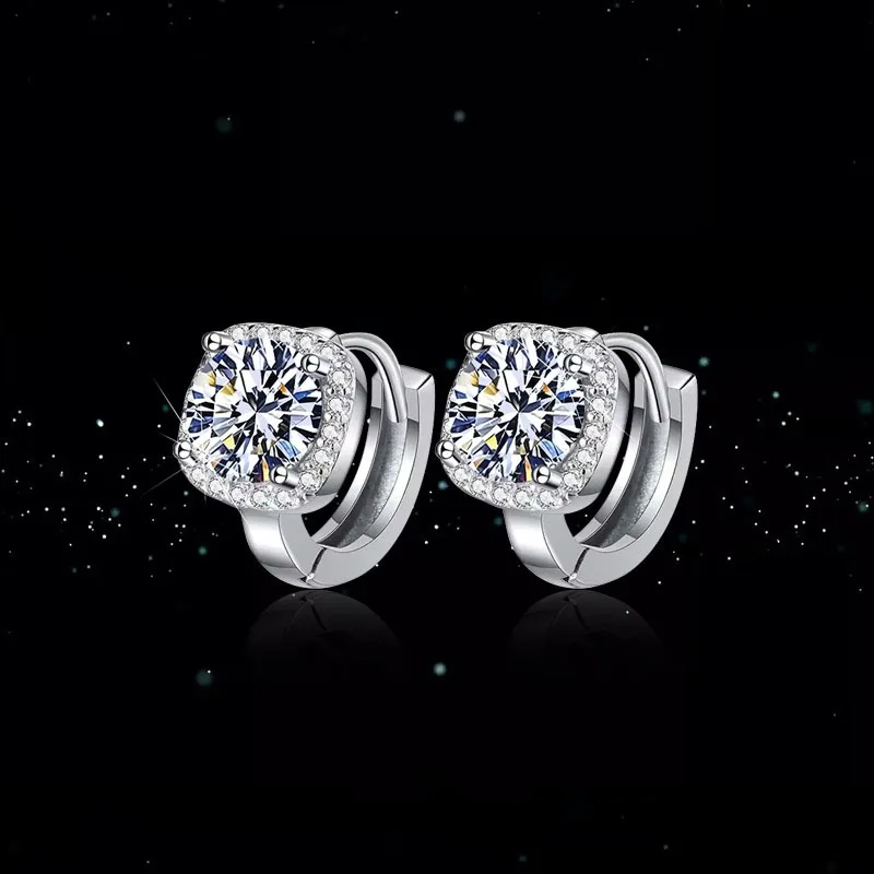 

Роскошные серьги с муассанитом, подарки для женщин, серьги-кольца из стерлингового серебра 925 пробы, ювелирные украшения для свадебной вечеринки с подарочной коробкой