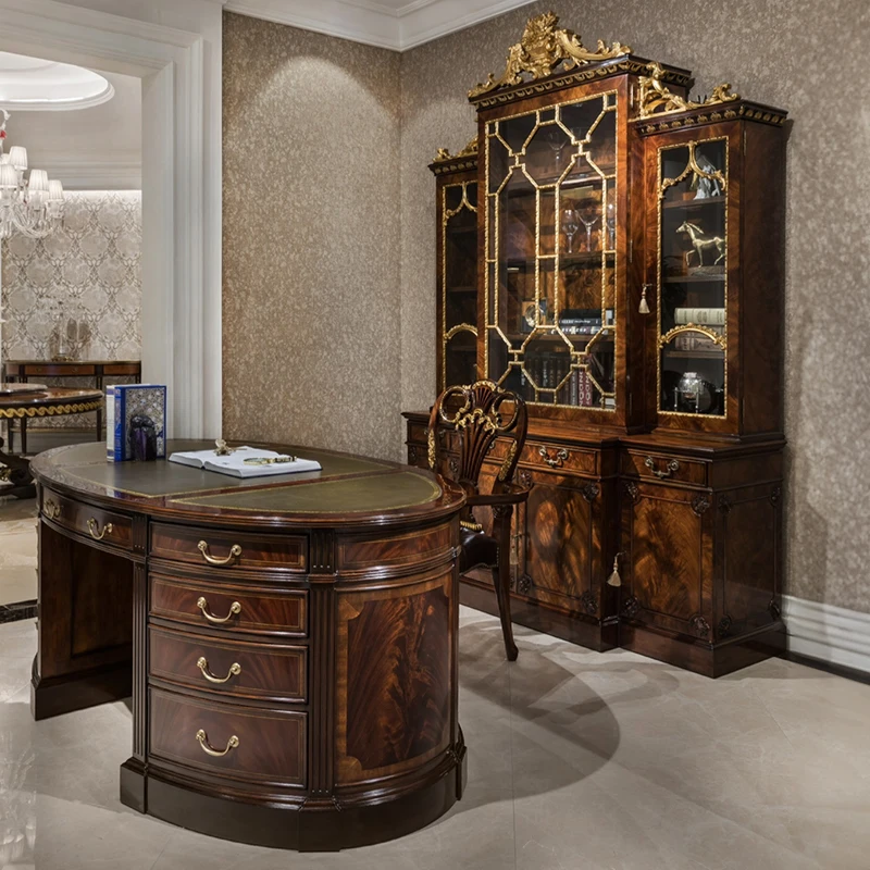 

!@British Design Classic Executive Desk Luxury Office Table Furniture CEO boss Table Desk Custom Home Office Furniture