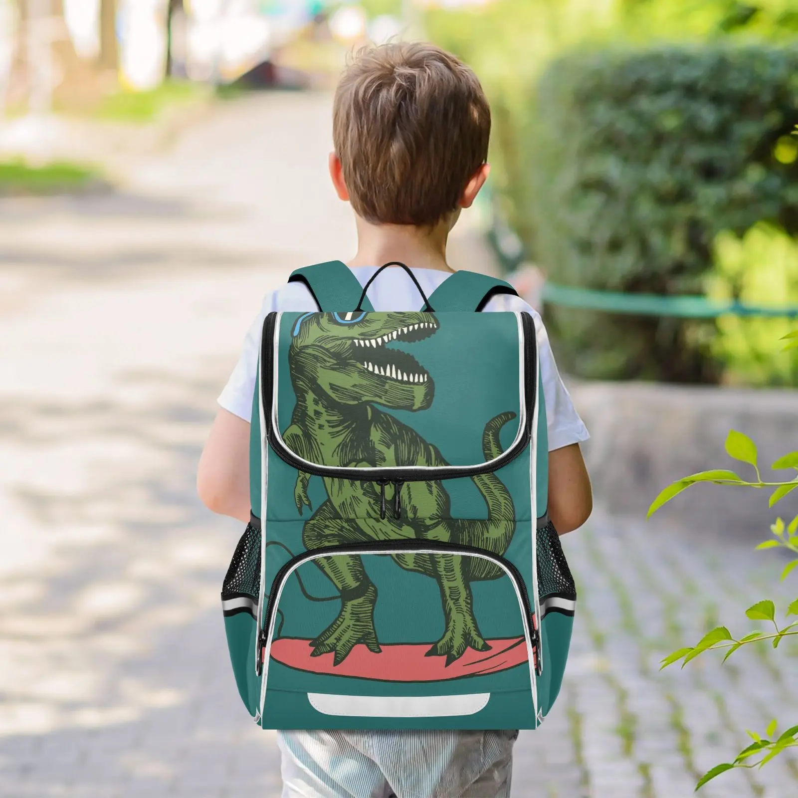 New Schoolbag Children Backpack Boys Girls Primary Rainbow Cartoon Dinosaur Design Book Bag Multi Pockets Japanese Backpacks