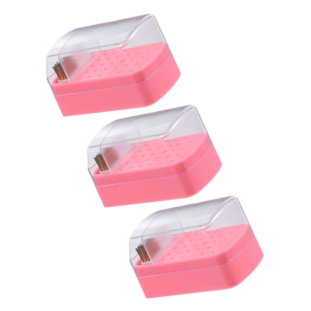 

3pcs Bits Holder 30 Holes Portable Storage Case Cleaning Brush For Manicure Tools Organizer Durable Cleaner Compact Stand