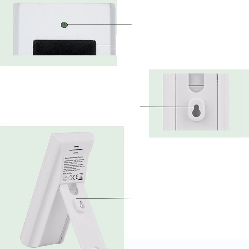 Temperature Wireless Thermostat Heating Socket And Remote Controller Plastic EU Plug