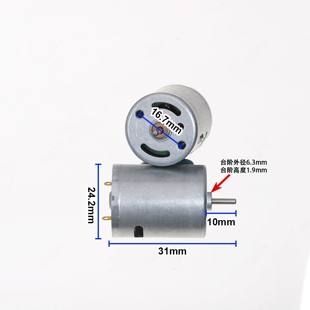 Mini 24mm Round RK370 Motor DC 3V-12V High Speed 10mm Shaft Length Strong Magnetic Motor Carbon Brush Car Boat Motor