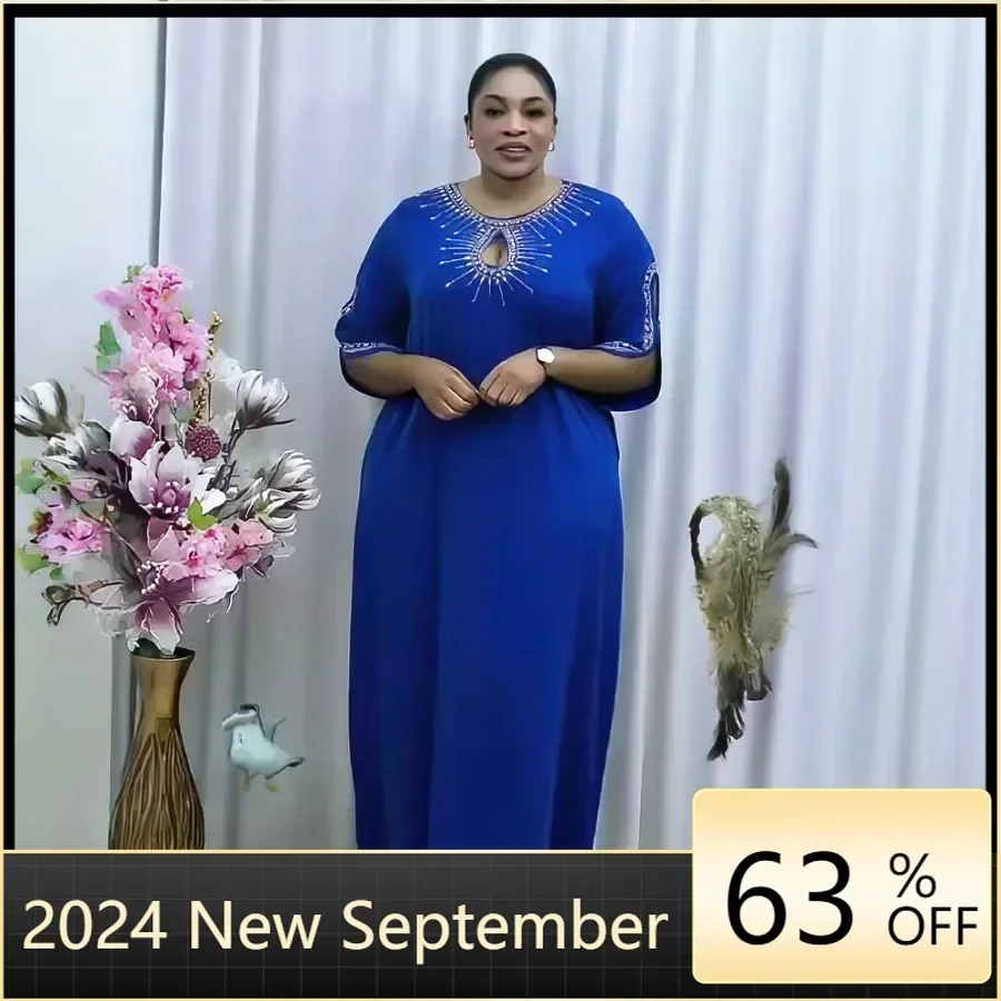 New Arrival turkey dresses for women luxury Rhinestone african dresses for woman Morden Style abaya dubai luxury 2024