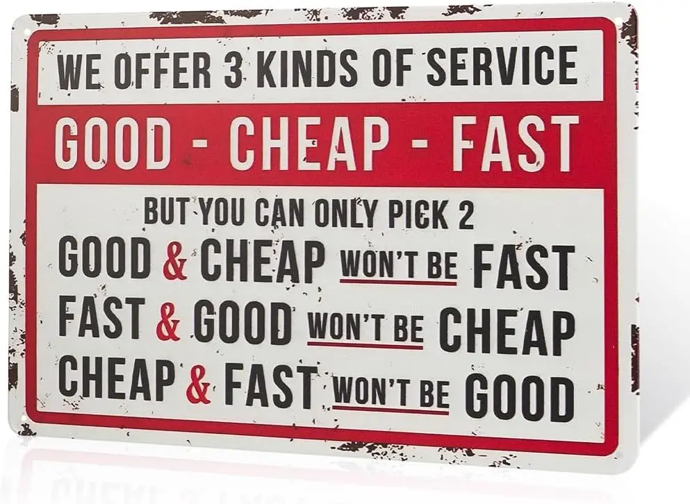 Good Cheap Fast Funny Metal Retro Sign, Man Cave Garage Shop Birthday Fathers Day Gift For Dad, Decor For Home Bar Cafe Hotel, 8