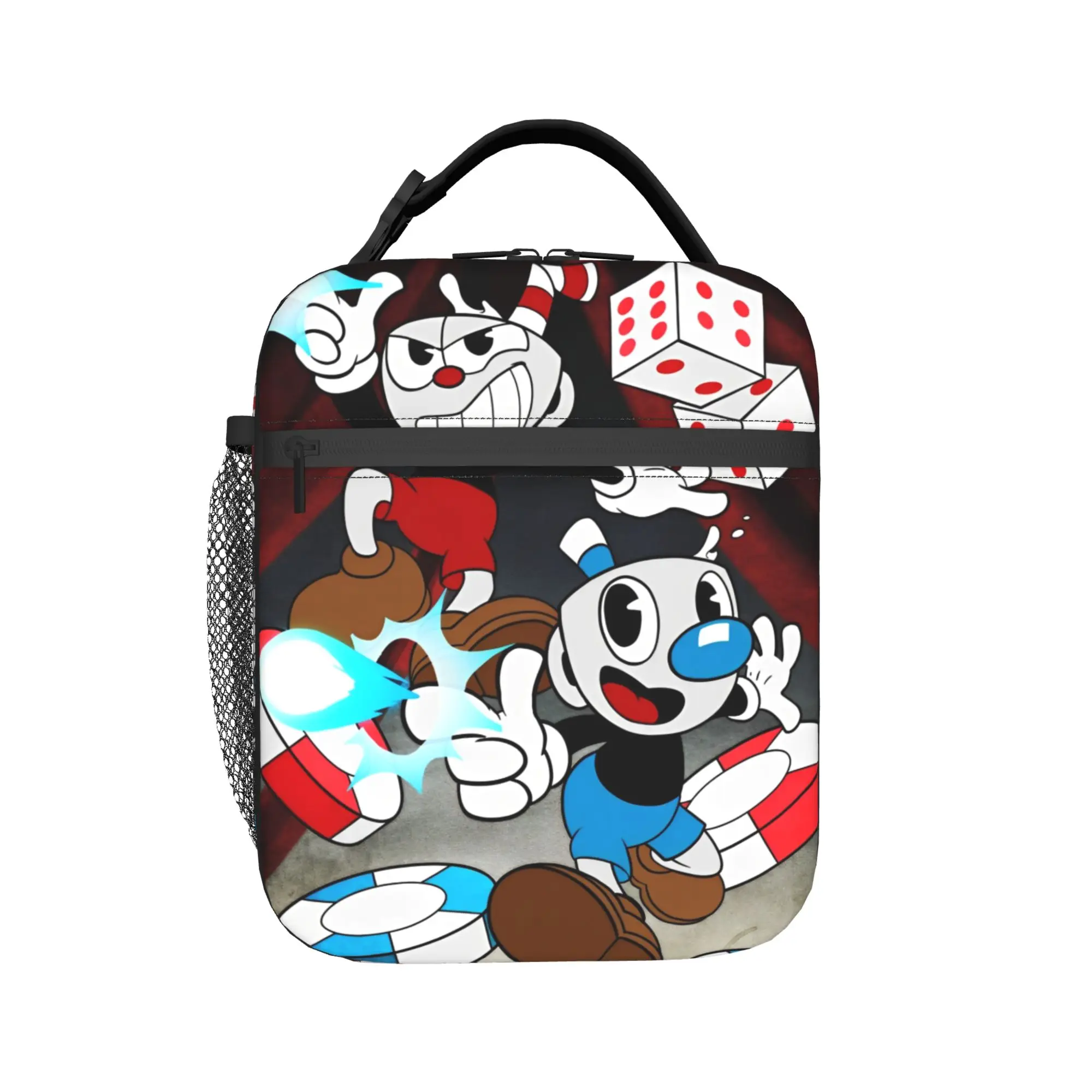 Cupheads Insulated Lunch Bags High Capacity Video Game Reusable Thermal Bag Tote Lunch Box College  Outdoor Bento Pouch
