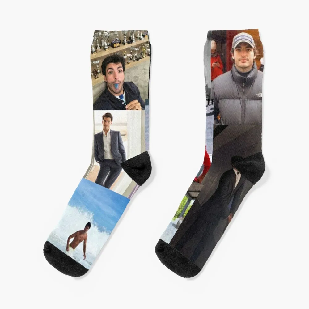 

Carlos Sainz jr collage Socks warm winter professional running christmas gifts Socks Girl Men's