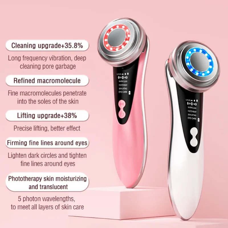 Skin Rejuvenation Facial Massager Tool with 3 Adjustable Intensity Levels EMS Microcurrent Facial Massager Vibration