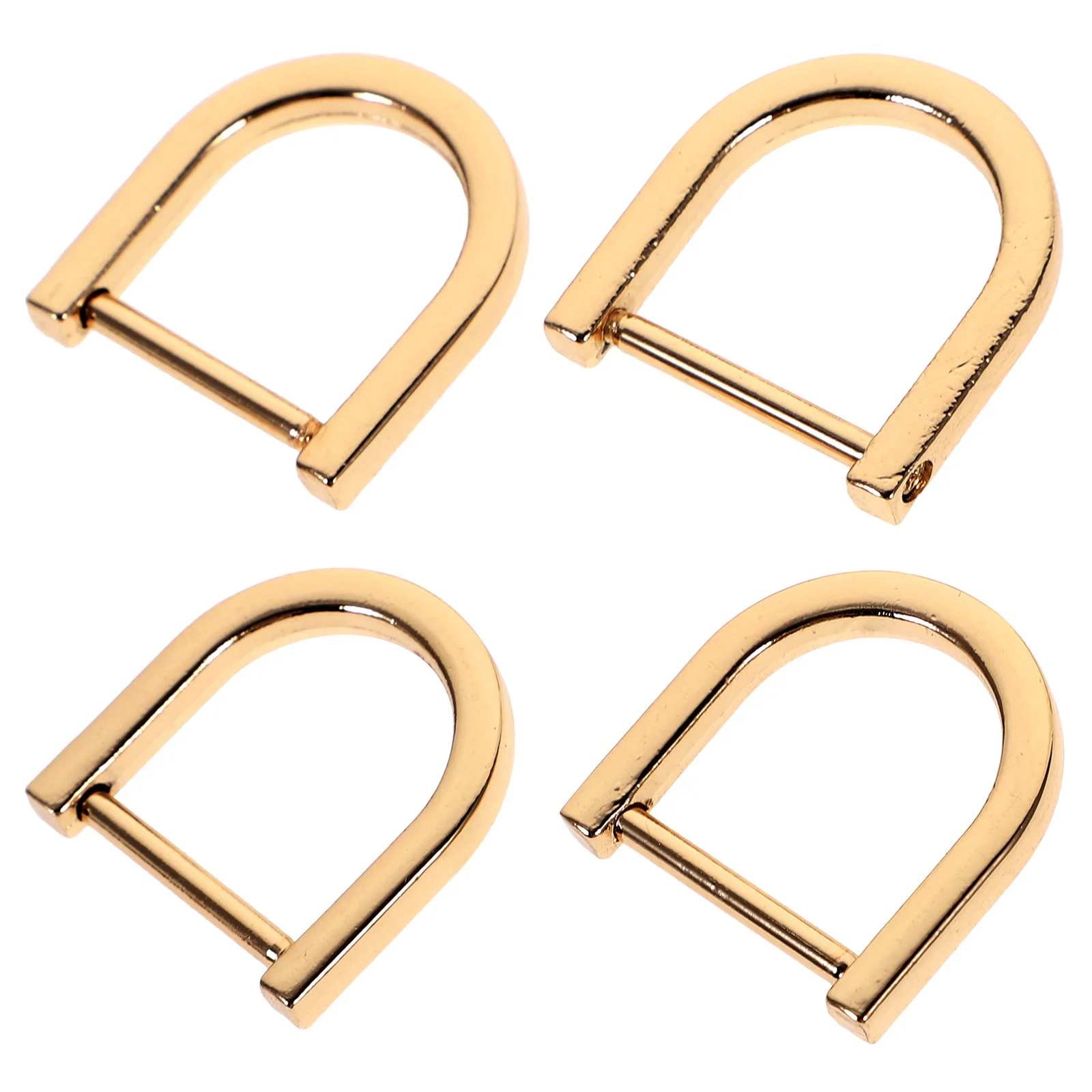 4PCS Luggage Accessories Shoulder Strap Adjustment Ring Zinc Alloy Semi-Circular D Ring for Bags Golden