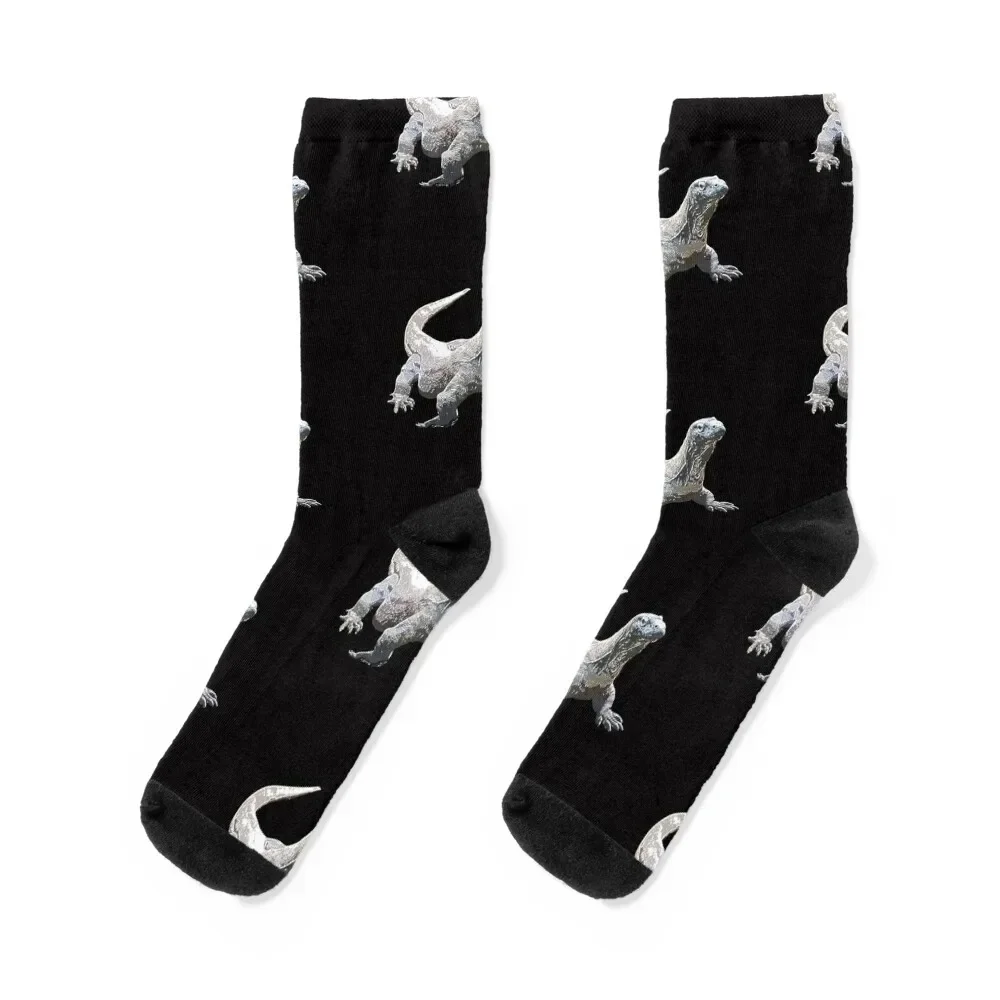 Komodo Dragon White Alternate Print Socks Running Soccer tennis Socks Female Men's