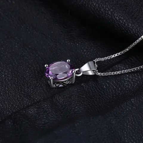 JewelryPalace Rose Gold Yellow Gold Plated Natural Amethyst Citrine Garnet Topaz 925 Sterling Silver Pendant Necklace No Chain