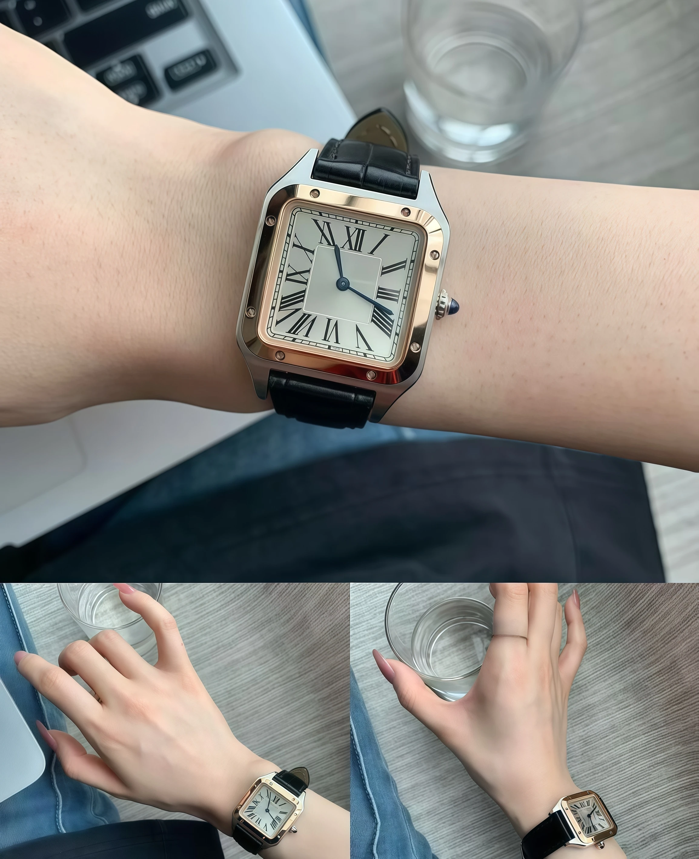 ساعة ميكانيكية أوتوماتيكية للرجال ستانلس ستيل عقارب مضيئة أزرق/أخضر نمط طيار كبير