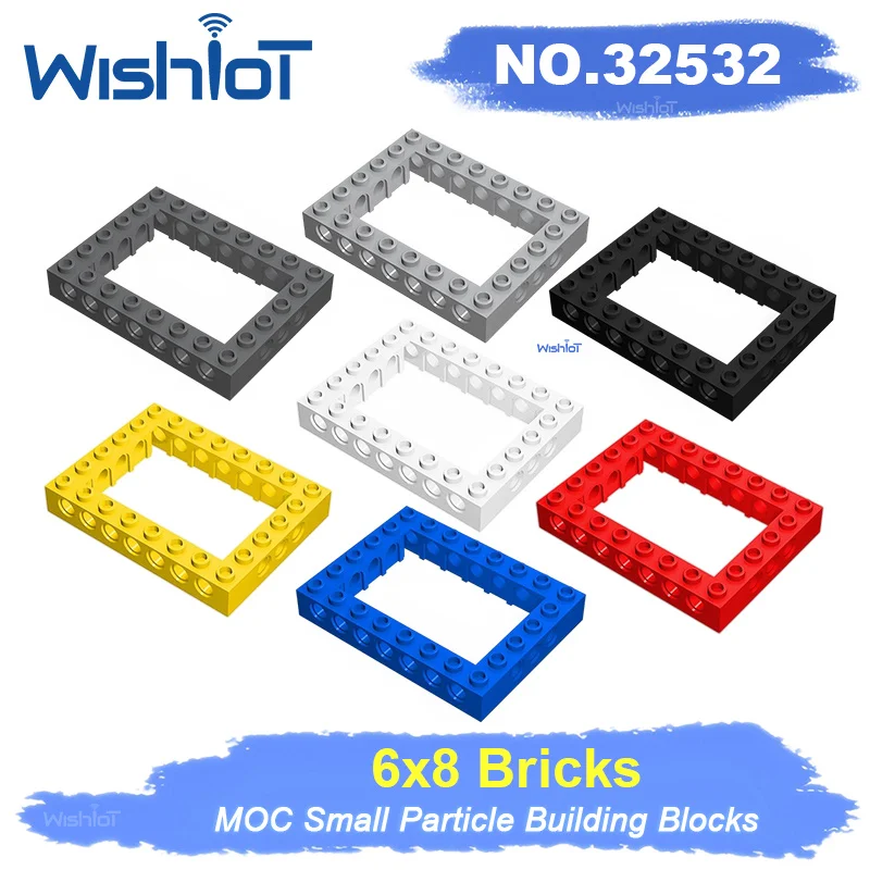 

MOC 32532 Высокотехнологичные толстые кирпичи, модифицированные 6x8 открытый центр с отверстием, квадратная рамка, строительные блоки, технология DIY, автомобильные игрушки