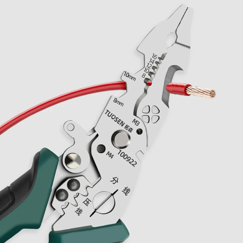 1pc wire stripper, elbow wire stripper multifunctional electrician special crimping pliers branching pliers hand tools