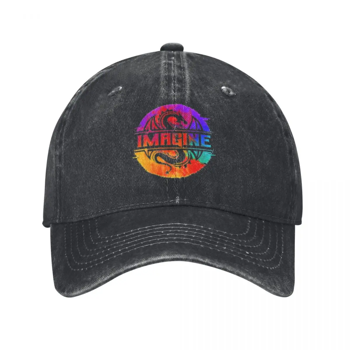 Full Colour Imagine-Dragons Baseball Caps Vintage Denim Washed Headwear Unisex Style Outdoor Running Hats