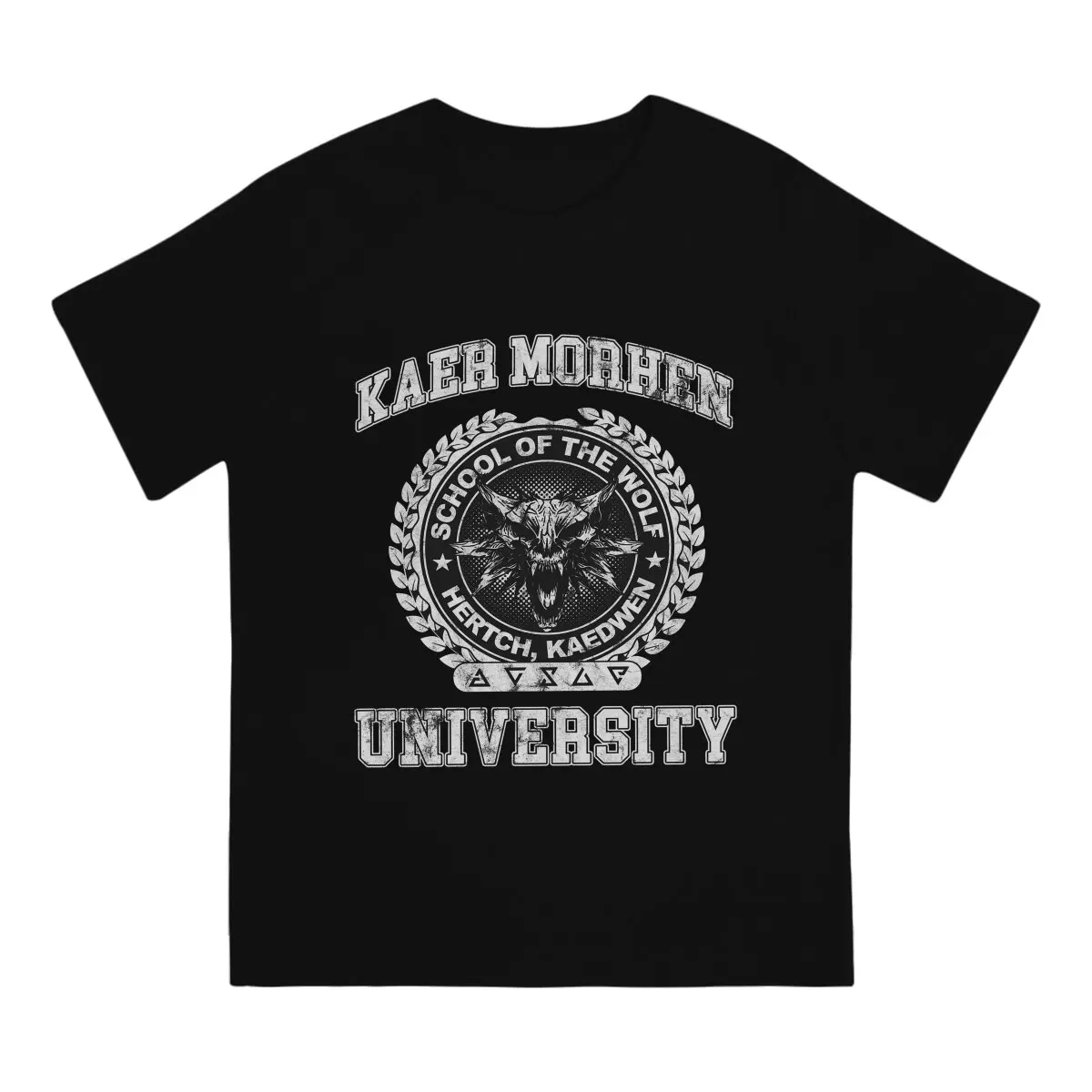 Kaer Morhen University T Shirt Men's  Funny T-Shirts Round Neck The Game W-Witcher Tee Shirt Short Sleeve Tops Gift Idea