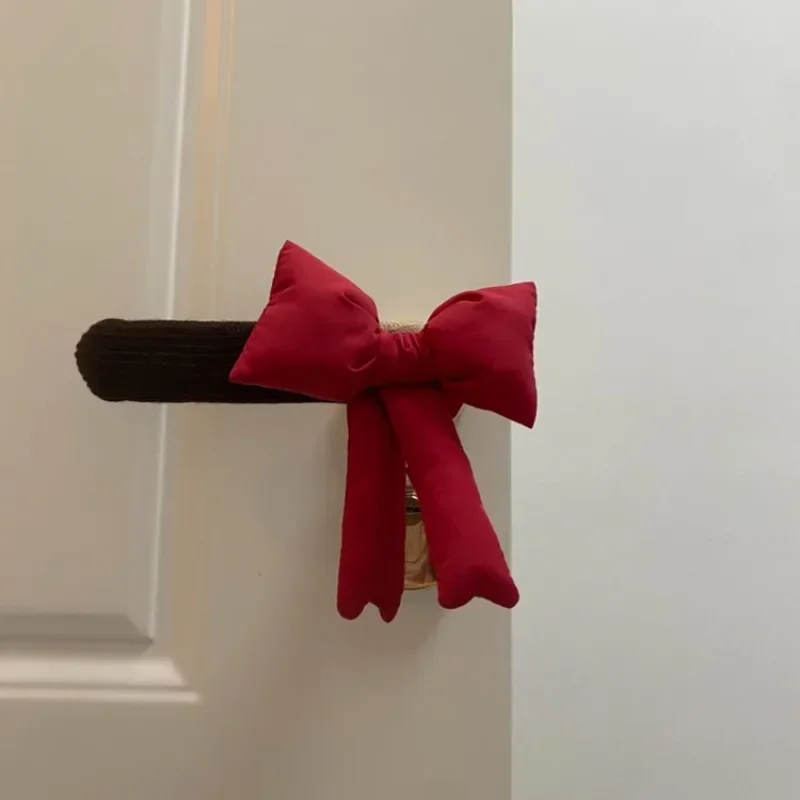 2pcs Lovely Door Handle Cover Bedroom Door Knob Covers Pull Gloves Girl Room Door Knitted Warmth Crash Pad  Christmas Decoration