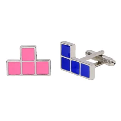 Wholesale New Mens Cufflinks Pink Enamel Game Cuff Links Blue Ricky Teewee Sleeve Button For Boys Shirt Suit Tuxedo Party Gift