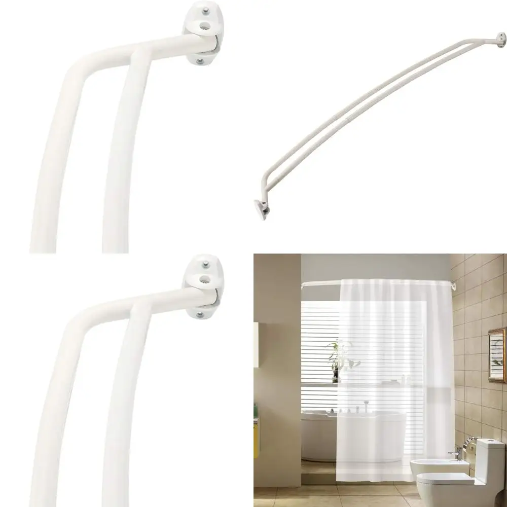

Регулируемая изогнутая душевая штанга, 45-72 дюйма, белая, для ванной комнаты