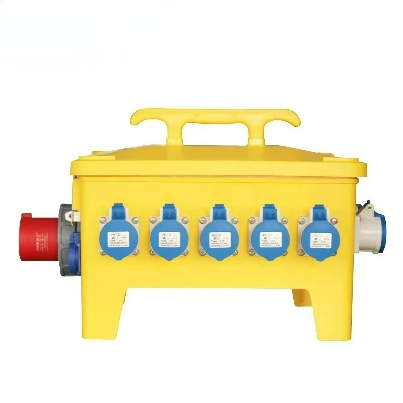 Yellow Portable Convenient Socket Distribution Box, High-power Waterproof and Dustproof Socket Power Maintenance Box
