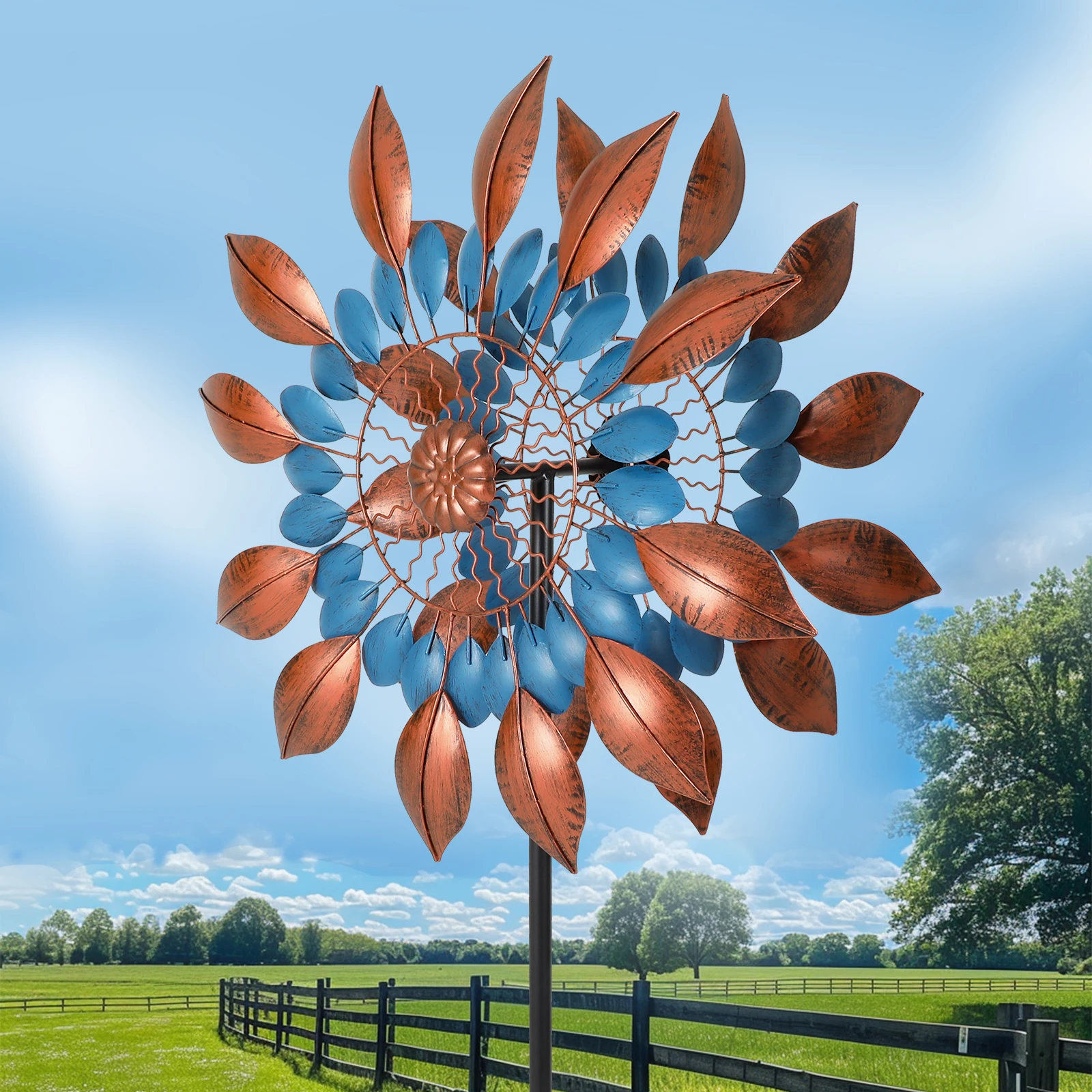 

Wind Spinners Outdoor Metal Large, 84 Inch Yard Spinners, 360 Degrees Kinetic Wind Sculpture Spinner Windmills for Outdoor Yard