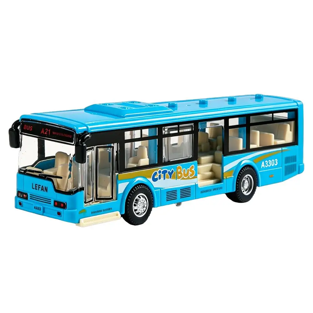 Autobús Urbano de Juguete con Retroceso, Modelo Realista de Vehículo de Transporte Público, Funciona por Fricción, Regal