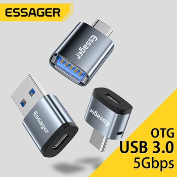 Essager ประเภท C ถึง USB 3.0 OTG อะแดปเตอร์ USB-C ชายไปยัง USB หญิง Converter สําหรับ MacBook Xiaomi Huawei Samsung S20 USBC OTG เชื่อมต่อ