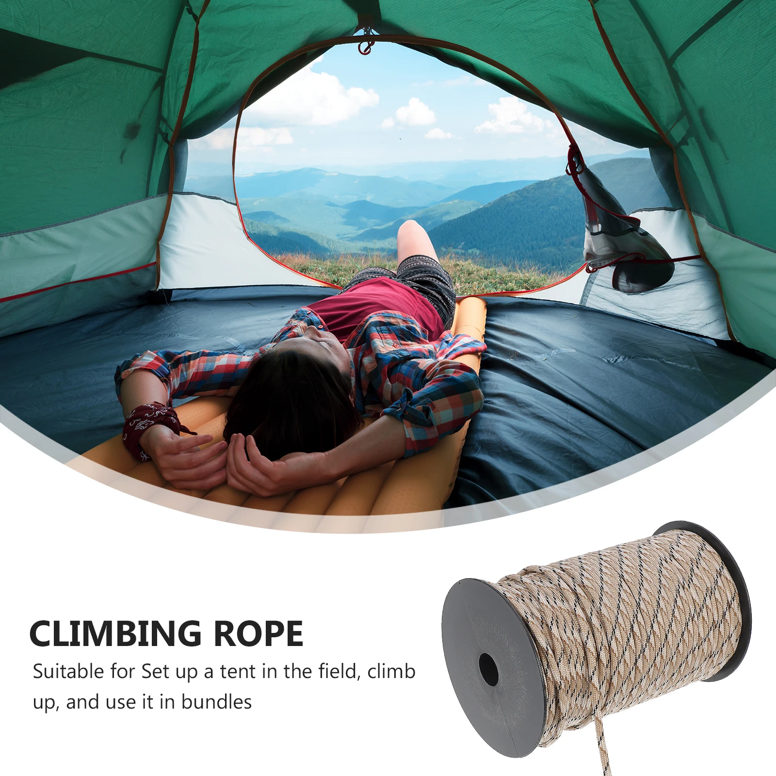 

100m Rescue Polypropylene Polyester Mountaineering Rope Durable Multipurpose Camping Mountaineering Camping Rope Safety Tool