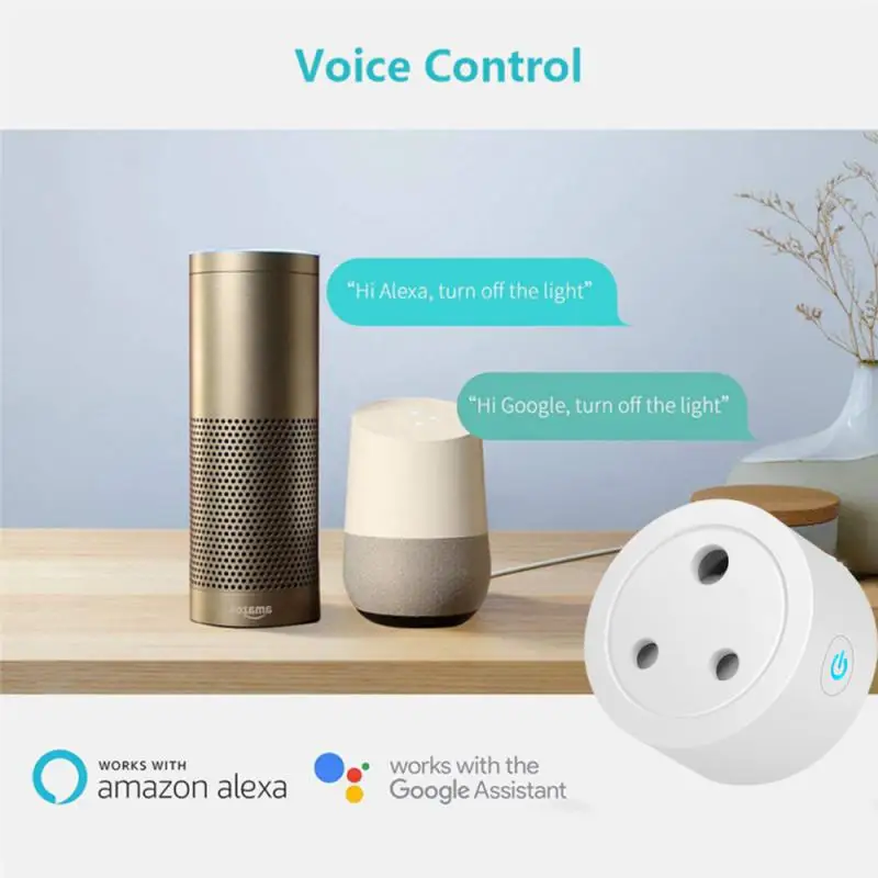 

Беспроводная дистанционная розетка с голосовым управлением для дома работает с Amazon Alexa/для помощника ПК, умная розетка, вилка Wi-Fi