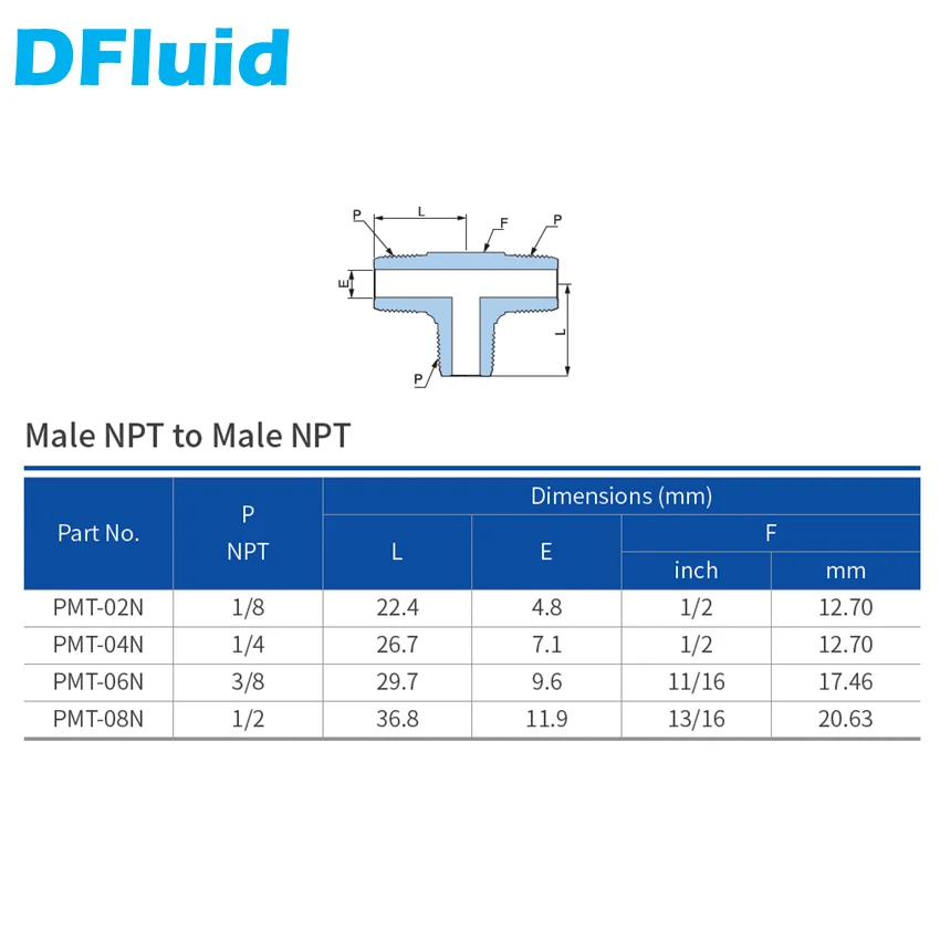 SS316 Male TEE NPT BSP BSPT 1/8\