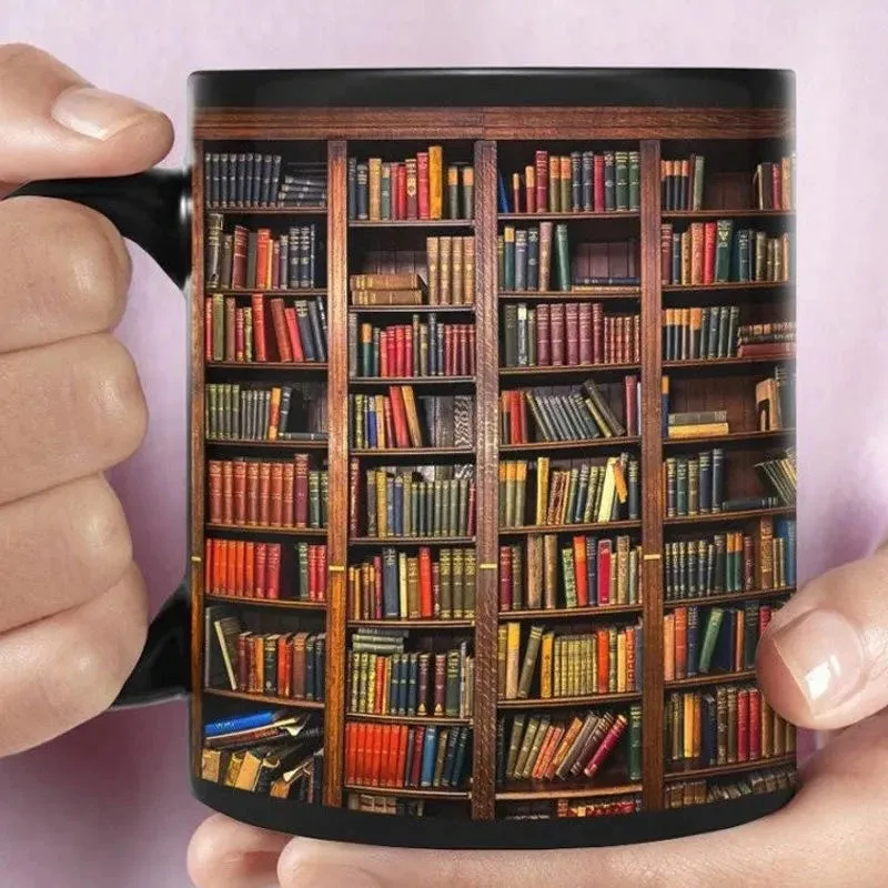 

Керамическая 3D-библиотечная книжная кружка, кружка с полкой, креативный космический дизайн, многофункциональная кружка, кофейная чашка, чашка для учебы молока, подарок друзьям на день рождения
