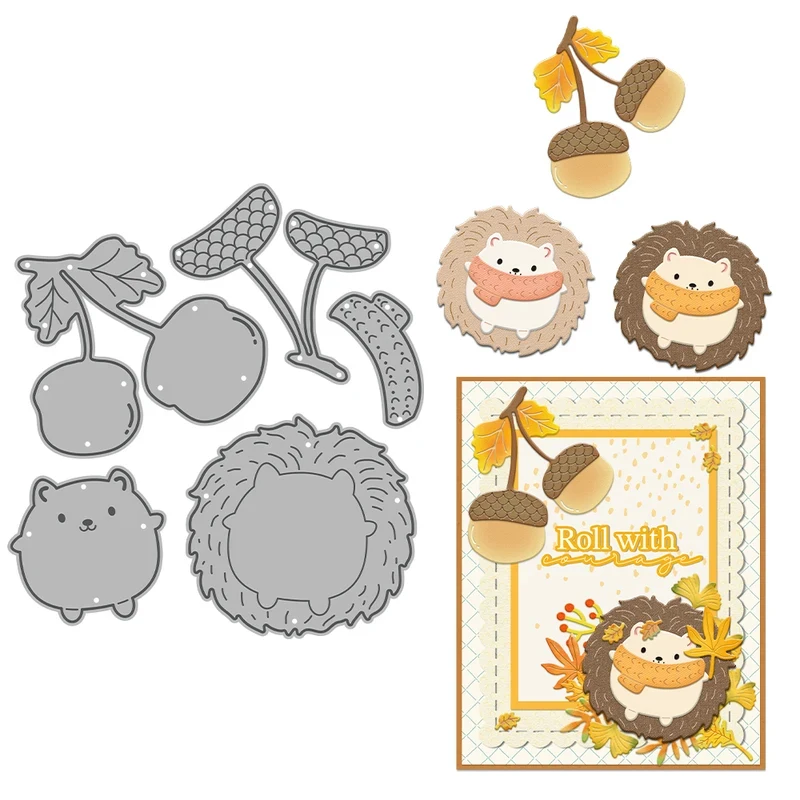 

Cute Cartoon Hedgehog Cutting Dies DIY Scrapbooking Supplies Metal Dies Knife Mold For Card Making Crafts Decor