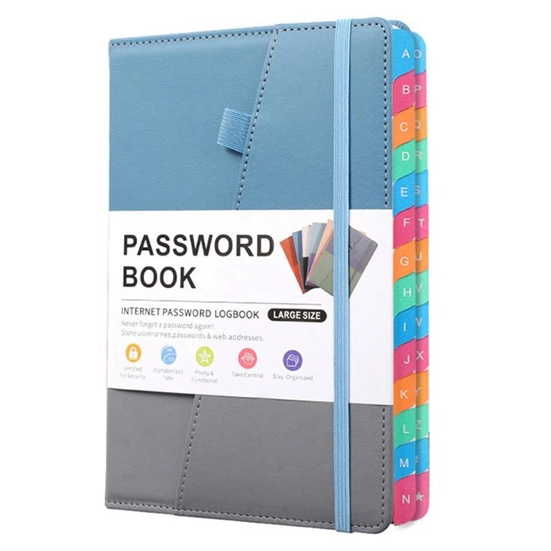 Password Keeper Book With Colorful Alphabetical Tabs And Two Bookmarks, For Seniors 8.4X5.9Inch, Internet Address