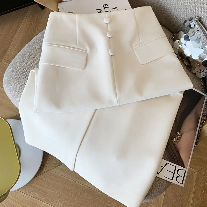 女性のスリムな気質バッグヒップスプリットスカートオフィスレディハイウエストインテージストレートペンシルスカート Mujer 436P 秋の新ファッション