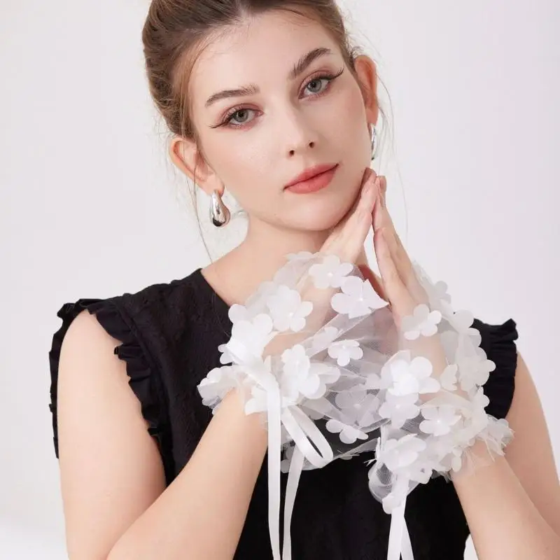 39bb-white-floral-lace-hand-sleeves-for-women-sheer-mesh-fingerless-wrist-cuffs-with-ribbon-ties-for-party-wedding-dressing-up
