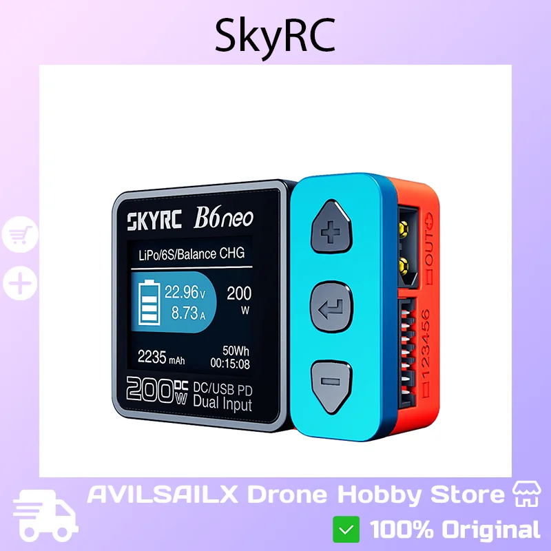 

SKYRC B6neo 2 Smart Balance Charger DC300W PD80W DC/PD Dual Input Arm Cortex-M4 Chip Professional Lipo Battery Charger