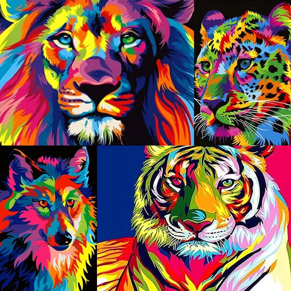 Colorful Animals 5D Diamond Painting Belief Diamond  Embroidery DIY Full Drill Rhinestone Craft Wall Art Home Decor Gift