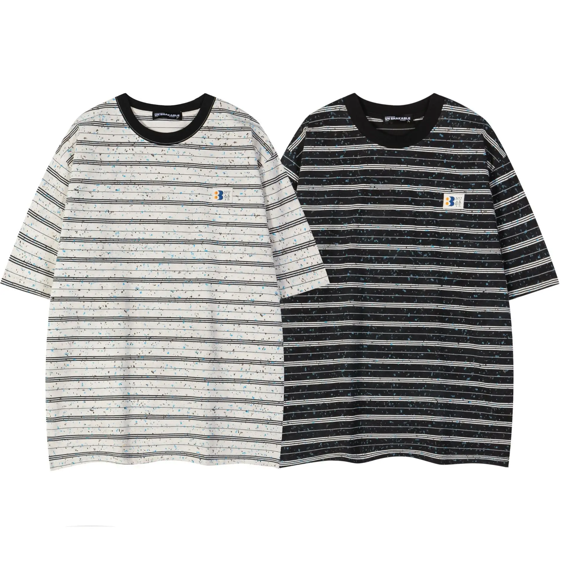 

Men's Striped Oversized T-shirts Summer Fashion Casual O-neck Short Sleeve T Shirts Y2k Streetwear Male Vacation Tops Tees