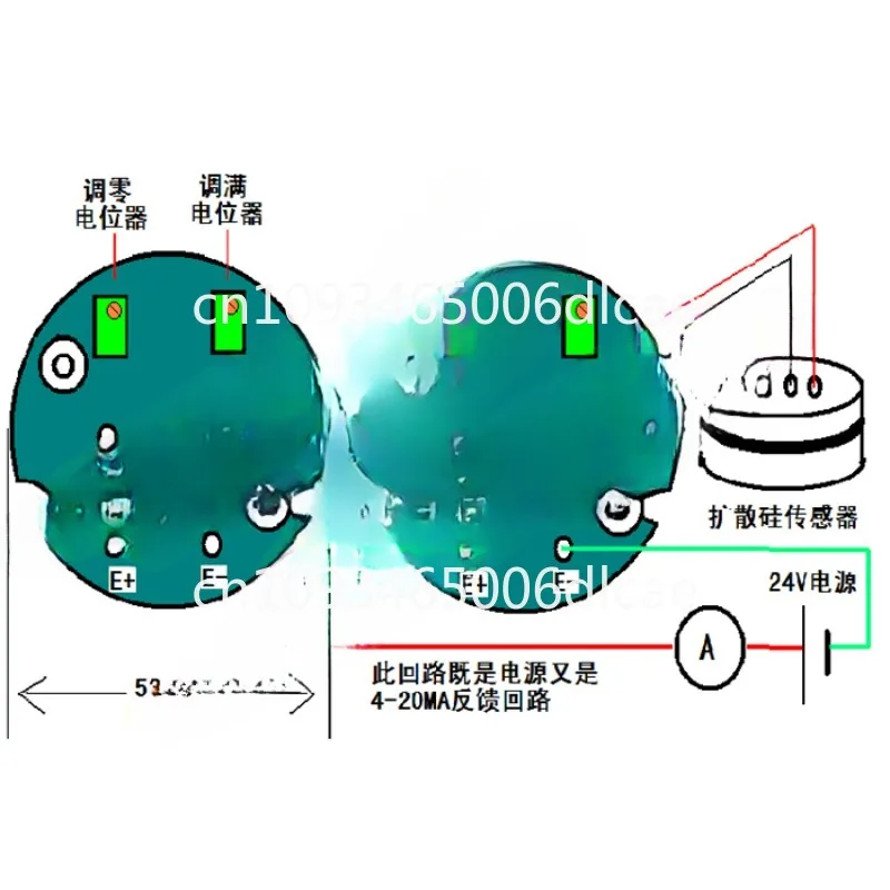 Pressure Transmitter, Circular Circuit Board, Diffused Silicon Sensor, Signal Amplifier 4-20MA Circuit Board