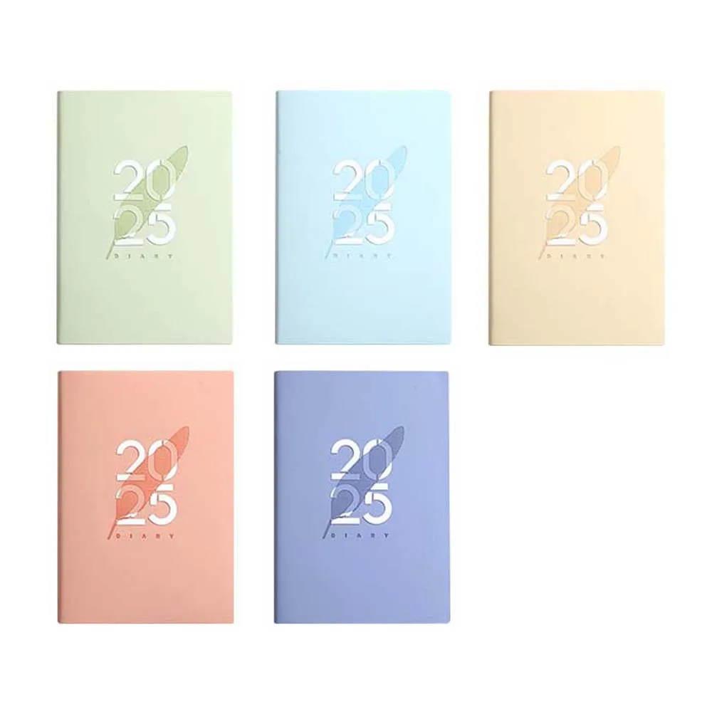 365 日 2025 プランナーノートブックデイリープランナーリマインダースケジュールジャーナル A5 プランナーメモ帳書き込み PU 2025 英語アジェンダブック