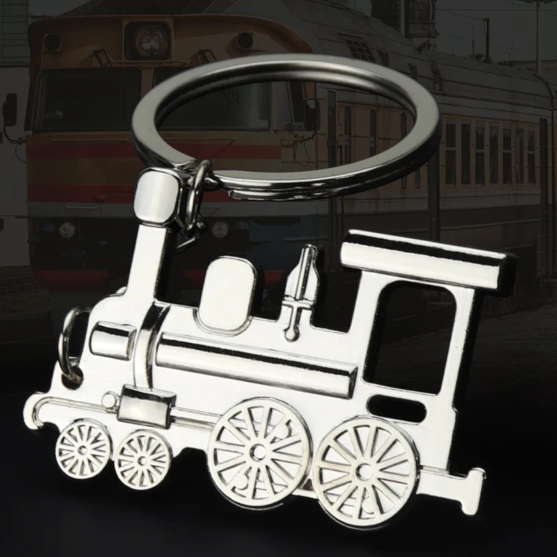 Train Head Keychain Pendant Metal Train Model Key Chain Keyring Travel Gift