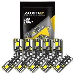 AUXITO 10Pcs Mini W5W T10 194 LED Bulbs 6500K White 2835SMD For Car Interior Lamp Dome Map Reading Trunk Parking Side Mark Light