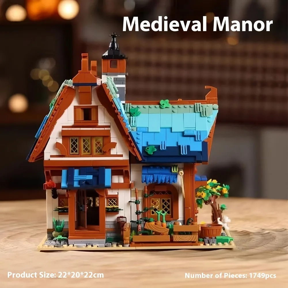 GSF MOC Castillo ciudad arquitectura Medieval estilo casa micro bloques de construcción mini ladrillos juguetes de construcción para niños regalos