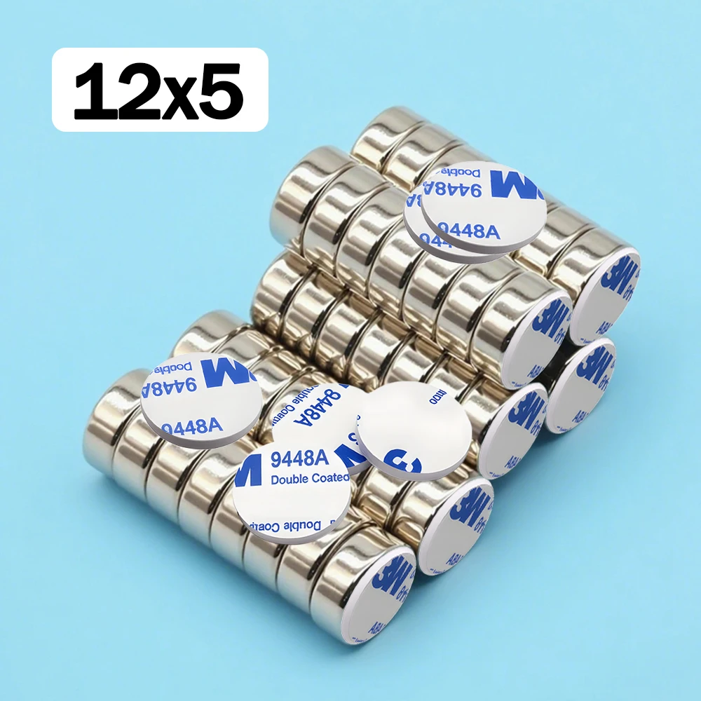 Superkrachtige neodymiummagneet met dubbelzijdige kleeflaag Ronde magneet N35 Sterke permanente magneten