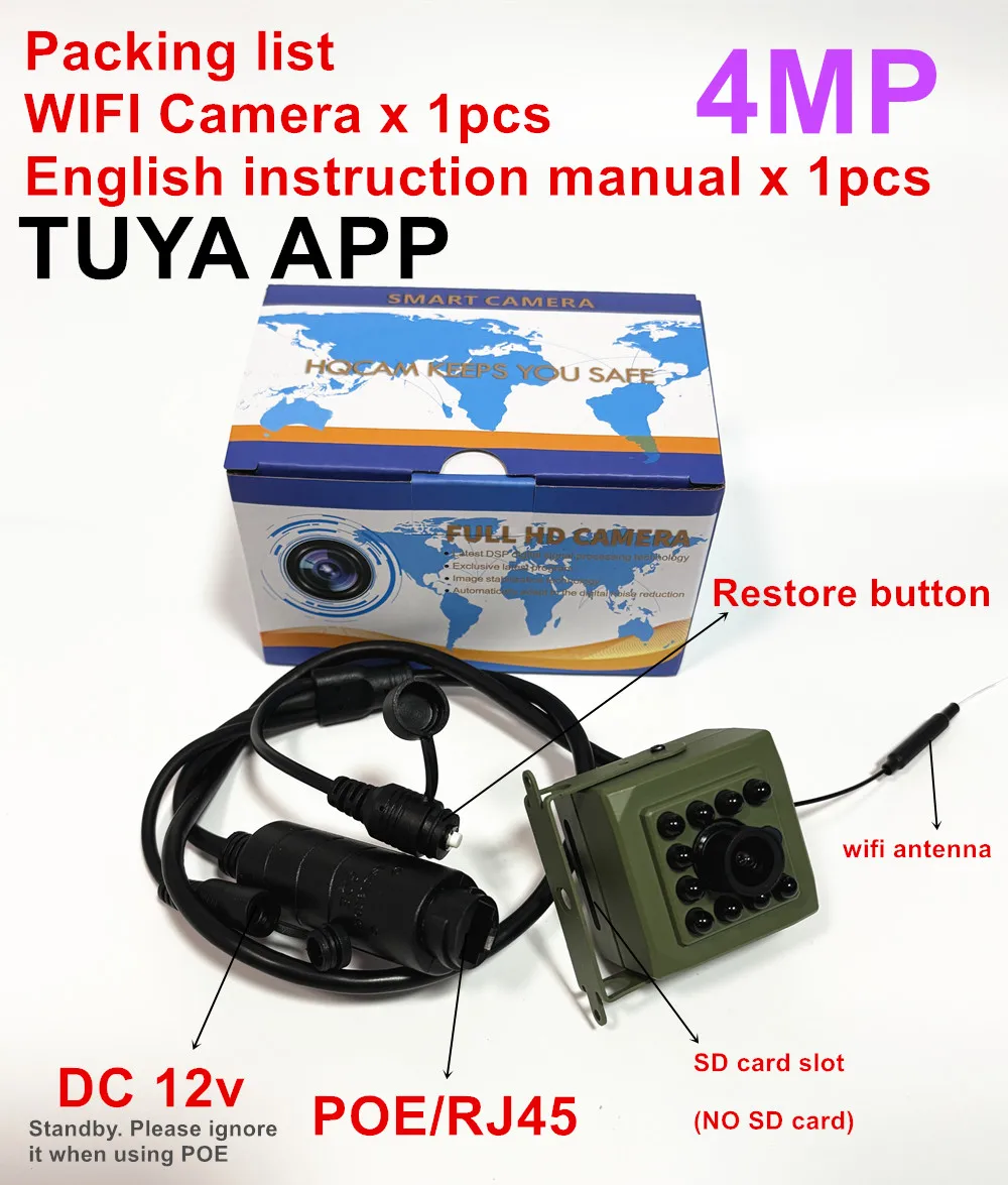 6MP 4MP POE 2K Tuya Mini Draadloze WiFi IP Camera Vogelkooi IRCUT Nachtzicht Klein Formaat Vogelnest Home Security CCTV Smart Leven