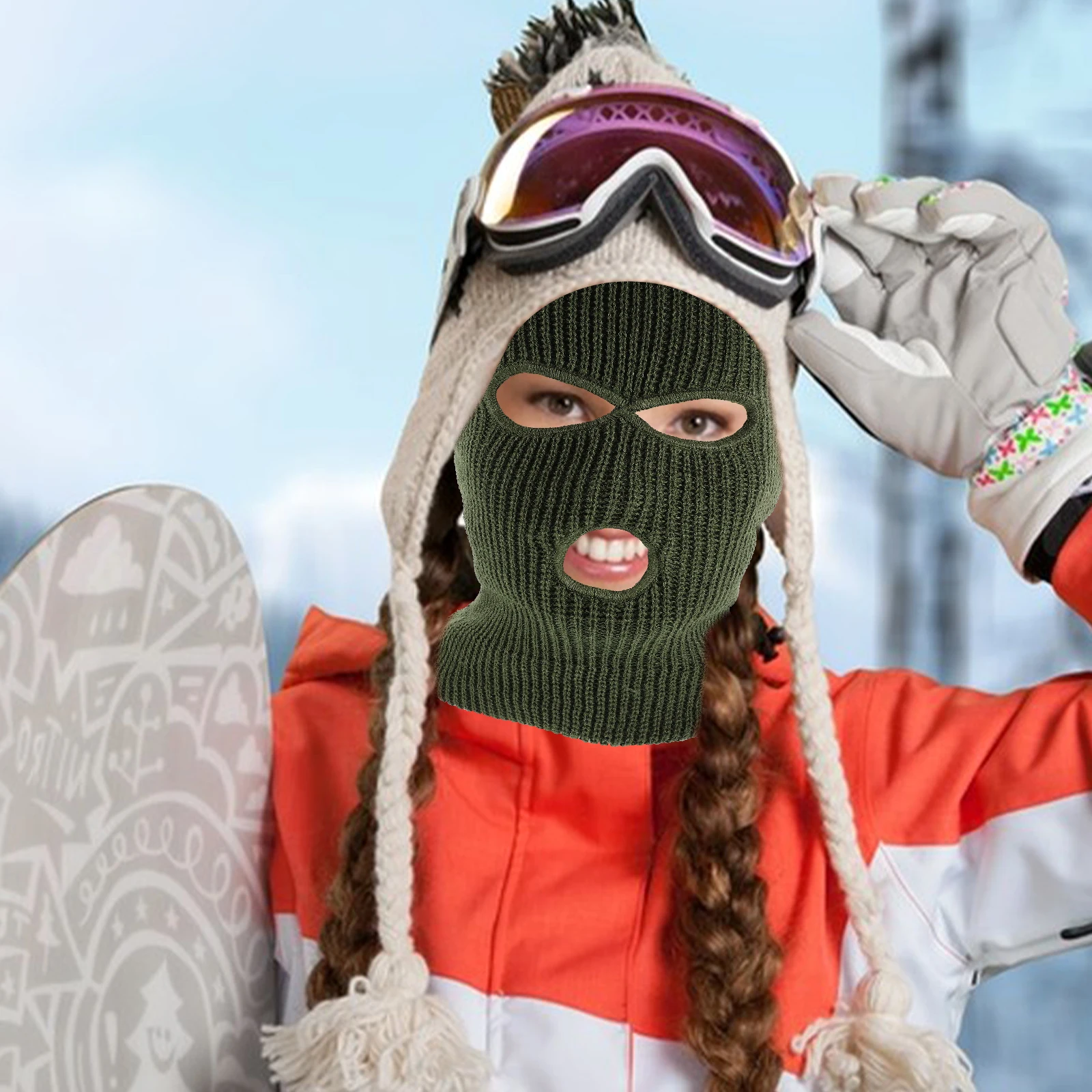 

Head Warmer The Mask Ski Masks for Men Outdoor Sports Cold Weather Face Headwear Balaclava Yarn Snow Miss Full Cover