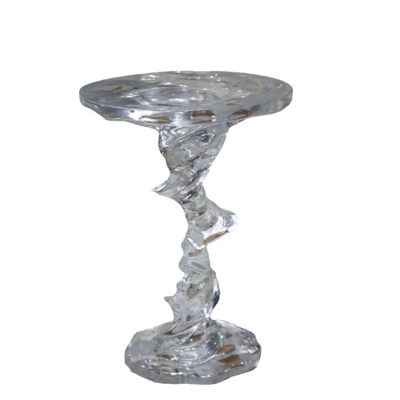 Transparent round coffee table Living room Home lobby Sales office Crystal special-shaped resin tea table