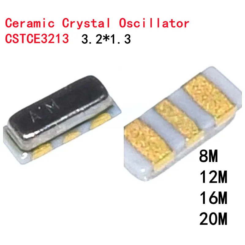 10PCS SMD Ceramic Crystal Oscillator CSTCE3213 3.2*1.3 8M 10Mhz 12Mhz 16Mhz 20Mhz 24Mhz CSTCE 3Pin Ceramic Resonators