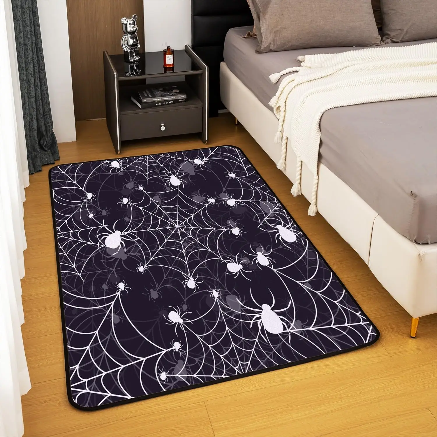 Tapetes impressos Spider Web para sala de estar, tapete de Halloween, tapete decorativo para crianças, quarto, mulheres, homens