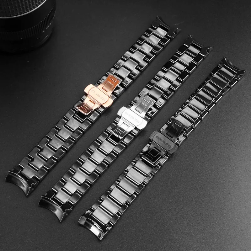 High quality ceramic watch strap case for Armani watch AR1451  AR1452 AR1400  AR1410 series watchband accessories wristband case