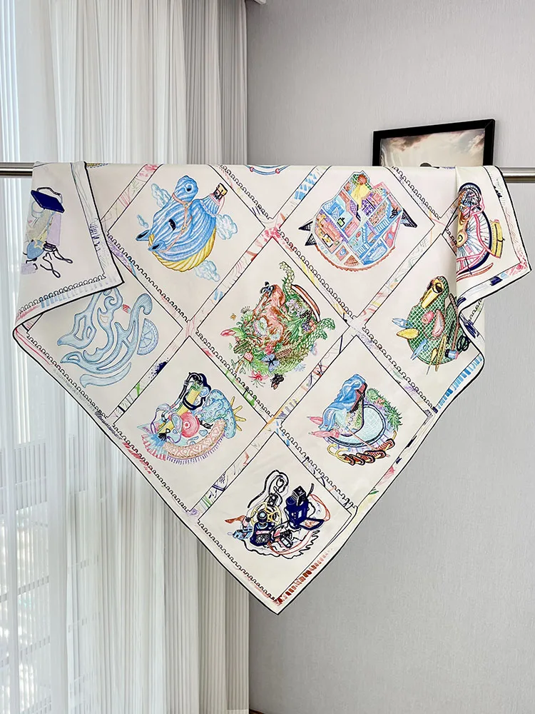 spring-autumn-14-momme-silk-twill-scarf-women-large-square-silk-scarf-88cm-digital-spray-painting-multi-function-animal-pattern